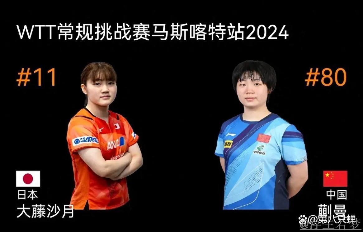 蒯曼16比14险胜第四局，与大藤沙月战成2比2平